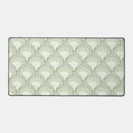 Gegradeerde Ombre Groene Scalloped Stippen Patroon Bureaumat