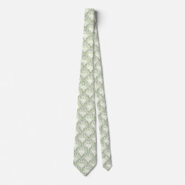 Gegradeerde Ombre Groene Scalloped Stippen Patroon Stropdas