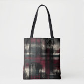 Gegrashte Grungy Alternatieve Grunge Plaid Patroon Draagtas (Voorkant)