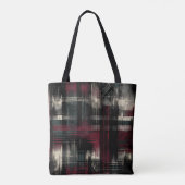 Gegrashte Grungy Alternatieve Grunge Plaid Patroon Draagtas (Achterkant)