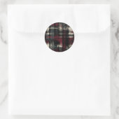 Gegrashte Grungy Alternatieve Grunge Plaid Patroon Ronde Sticker (Tas)