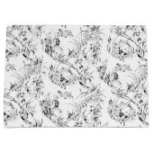  gegraveerd Frans Floral Fantasy Toile-Black Groot Cadeauzakje (Voorkant)