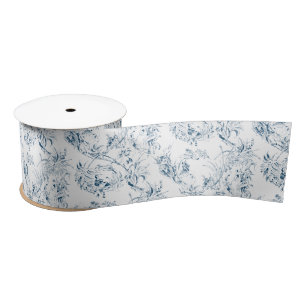  gegraveerd Frans Floral Fantasy Toile-Blue Lint