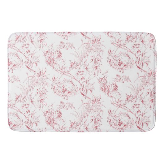  gegraveerd Frans Floral Fantasy Toile-Pink Badmat (Voorkant)