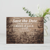  gegraveerd hout | Datum opslaan Save The Date (Staand voorkant)