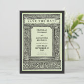gegraveerd Lijst Sla de datum op (pagina/zwart) Save The Date (Staand voorkant)