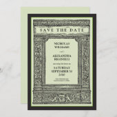 gegraveerd Lijst Sla de datum op (pagina/zwart) Save The Date (Voorkant / Achterkant)