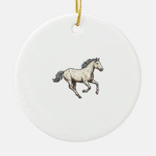 Gegraveerd ontwerp van rennende Appaloosa paard ui Keramisch Ornament