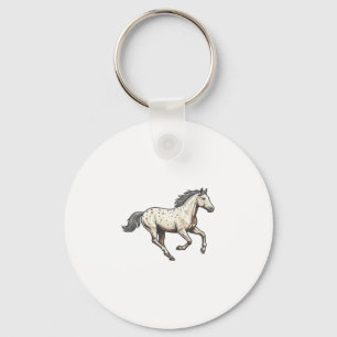 Gegraveerd ontwerp van rennende Appaloosa-paard ui Sleutelhanger