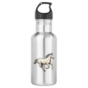 Gegraveerd ontwerp van rennende Appaloosa-paard ui Waterfles