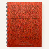 gegraveerd Oranje leder Notitieboek (Voorkant)