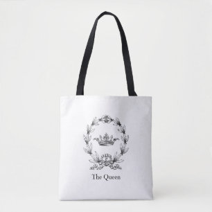  gegraveerd Queen's Crown en Laurel Wreath Tote Bag