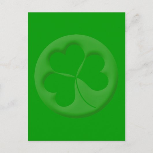 Gegraveerd Shamrock Briefkaart (Voorkant)