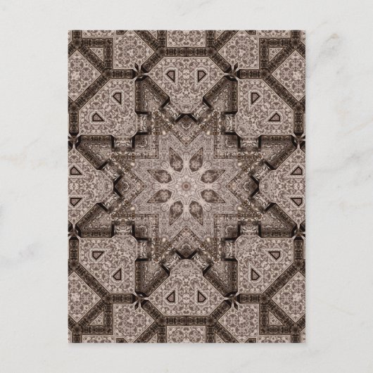 gegraveerde arabesque briefkaart (Voorkant)