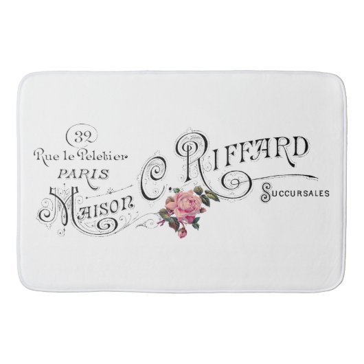 Gegraveerde Franse typografie Badmat (Voorkant)