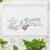 Gegraveerde Franse typografie Theedoek (Gevouwen)