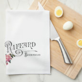 Gegraveerde Franse typografie Theedoek (Quarter Fold)