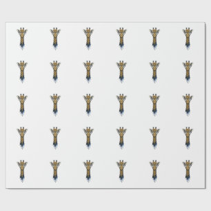 Gegraveerde Giraffe Met Bril Design_1 Cadeaupapier