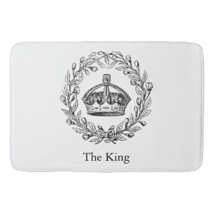  gegraveerde Koning kroon en Laurel Wreath Badmat