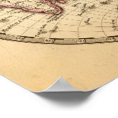 Gegraveerde Oostelijke Hemisphere Map Poster (Hoek)