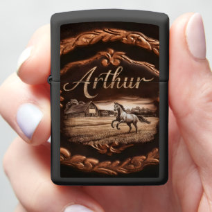 Gegraveerde Paardenscène met Arthur