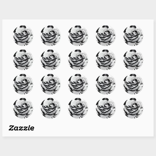 Gegraveerde Roos Stickers (Vel)