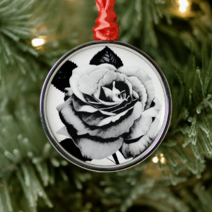 Gegraveerde Roos Versiering Metalen Ornament