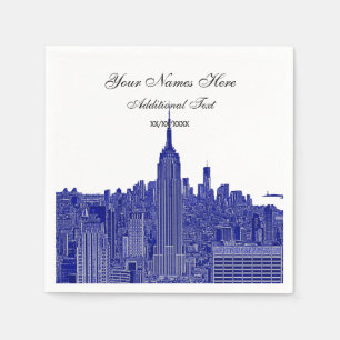 Gegraveerde uitzicht NYC silhouet, ESB Servet