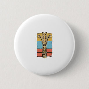 Gegraveerde Vintage Giraffe Retro Strepen Shirt On Ronde Button 5,7 Cm