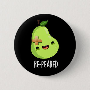 Gegreesde flauwte vruchtenperen, donker BG Ronde Button 5,7 Cm