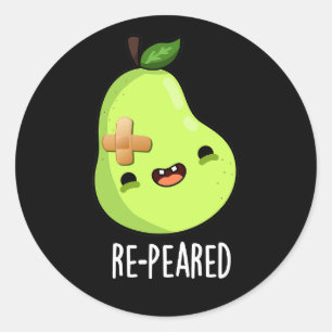 Gegreesde flauwte vruchtenperen, donker BG Ronde Sticker