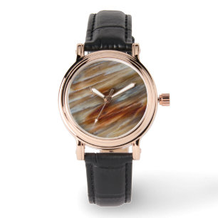 Gegriefd versteend hout horloge