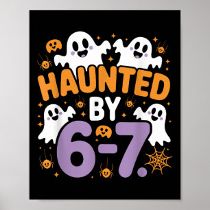 Gegriefde Zes Zeven 6 7 Meme 67 Skelet Hand Hallow Poster