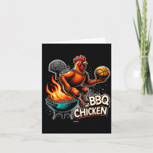 Gegrilde Bbq Kip speelt Vlammende Honkbal Kaart