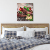 Gegrilde biefsteaks met verse kruiden en tomaten canvas afdruk (Insitu (Slaapkamer))