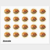gegrilde broodje kip ronde sticker (Vel)