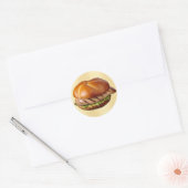 gegrilde broodje kip ronde sticker (Envelop)
