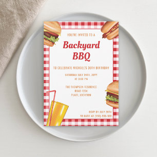 Gegrilde Eten Hamburger Hotdog Achtertuin BBQ Verj Kaart