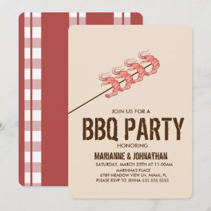 Gegrilde garnalen skewers BBQ-feest Kaart