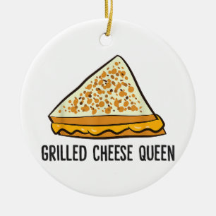 Gegrilde kaas Koningin Grappige gegrilde kaas Keramisch Ornament