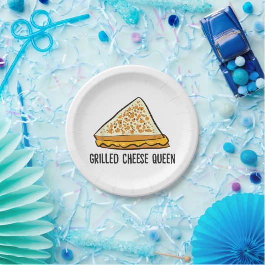 Gegrilde kaas Koningin Grappige gegrilde kaas Papieren Bordje (Feest)