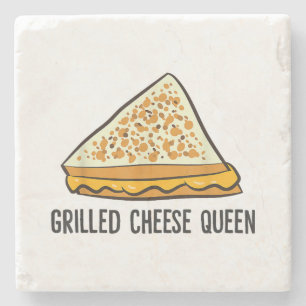 Gegrilde kaas Koningin Grappige gegrilde kaas Stenen Onderzetter