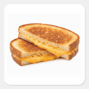 Gegrilde Kaas Sandwich Geïsoleerd Vierkante Sticker