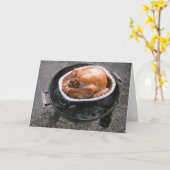 "Gegrilde kalkoen" Thanksgiving kaart (Gele Bloem)