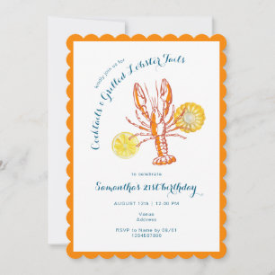 Gegrilde Kreeftstaarten BBQ Zeevruchten Zomer Verj Kaart