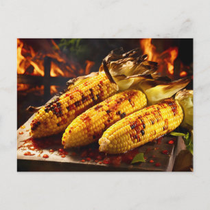 Gegrilde Maiskolf BBQ Briefkaart