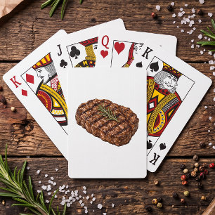 Gegrilde Ribeye Steak BBQ Vlees Illustratie Pokerkaarten