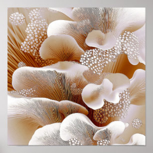 Gegroepeerde Bloesems – Zachte Organische Abstract Poster