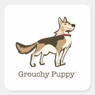 Gegroepeerde Puppy Stickers! Vierkante Sticker
