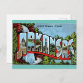Gegroet uit Arkansas vintage Briefkaart (Voorkant / Achterkant)